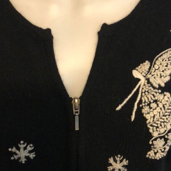 Talbots Petite Angoria Hair Zip Sweater - Picture 3 of 6